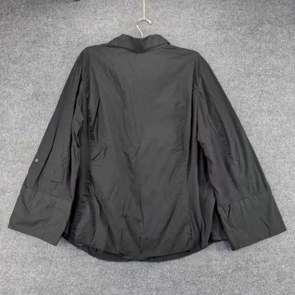 JMS Just My Size Button Up Womens Shirt Size 3X Black Long Sleeve - Picture 3 of 10